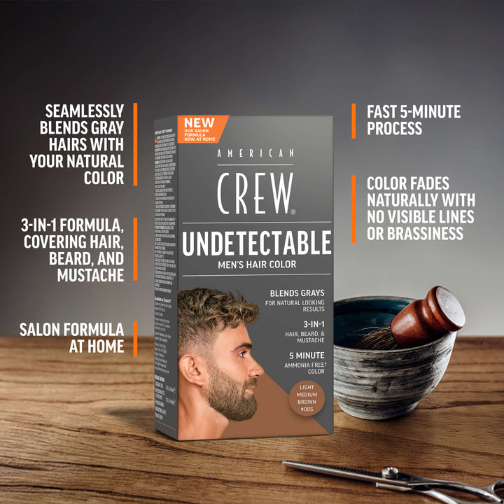 Undetectable Hair Color for Men Light Medium Brown #005