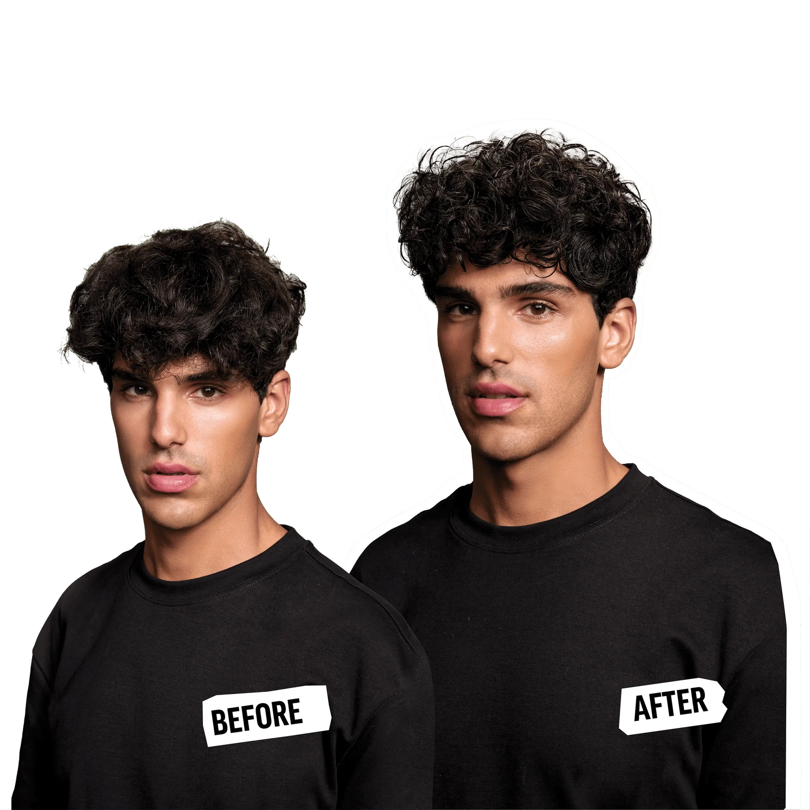 Better and After Image of Model When Applying Styling Product with Pre-Styling Cleanser